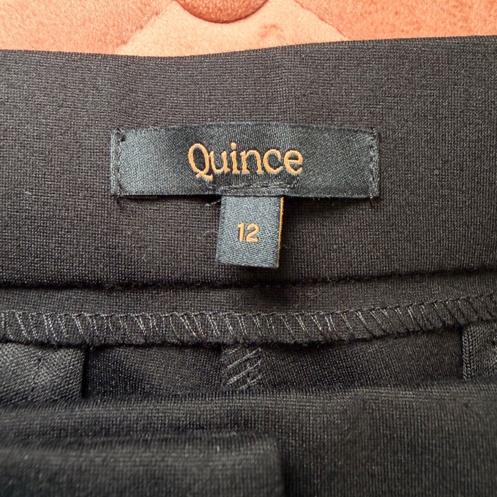 Quince Women's Ultra Stretch Ponte Trouser black sz 12 wide leg office workwear - Picture 7 of 10